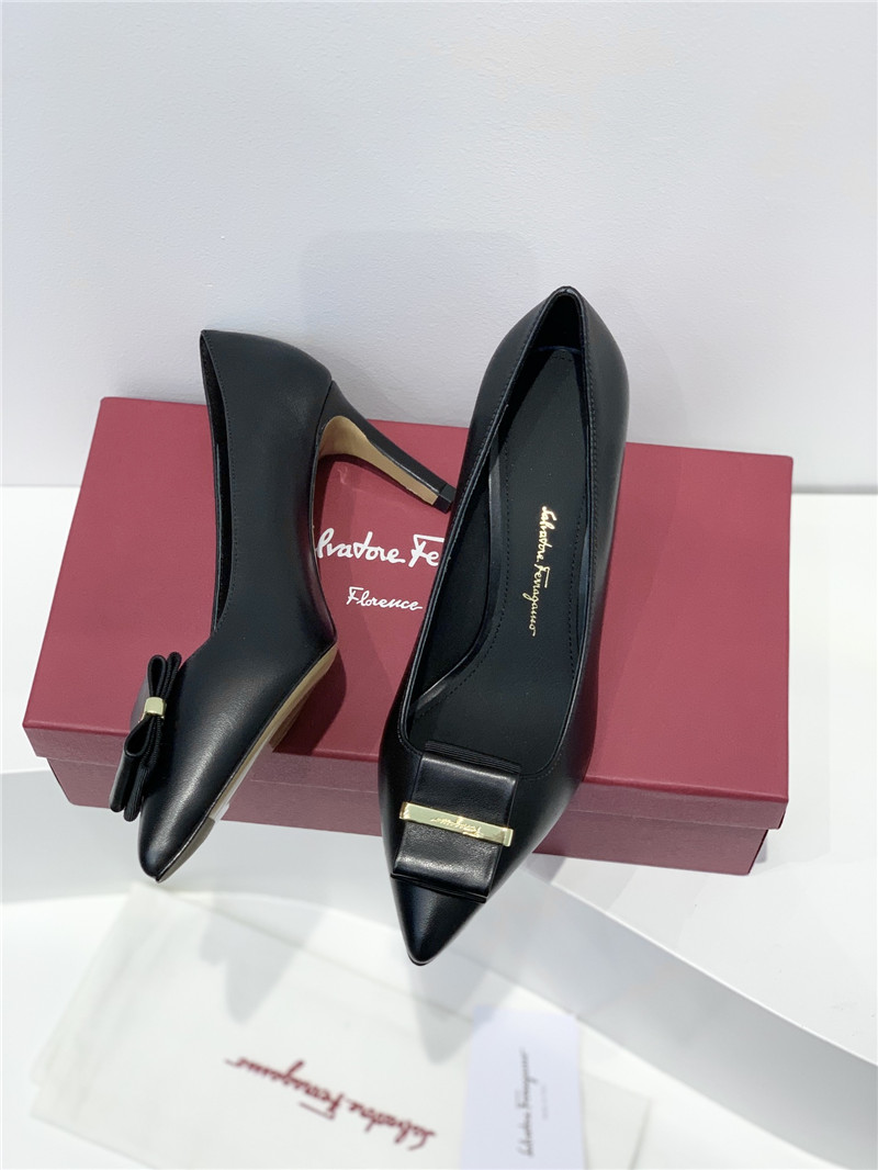 Salvatore Ferragamo double bow pointed toe high heels shoes