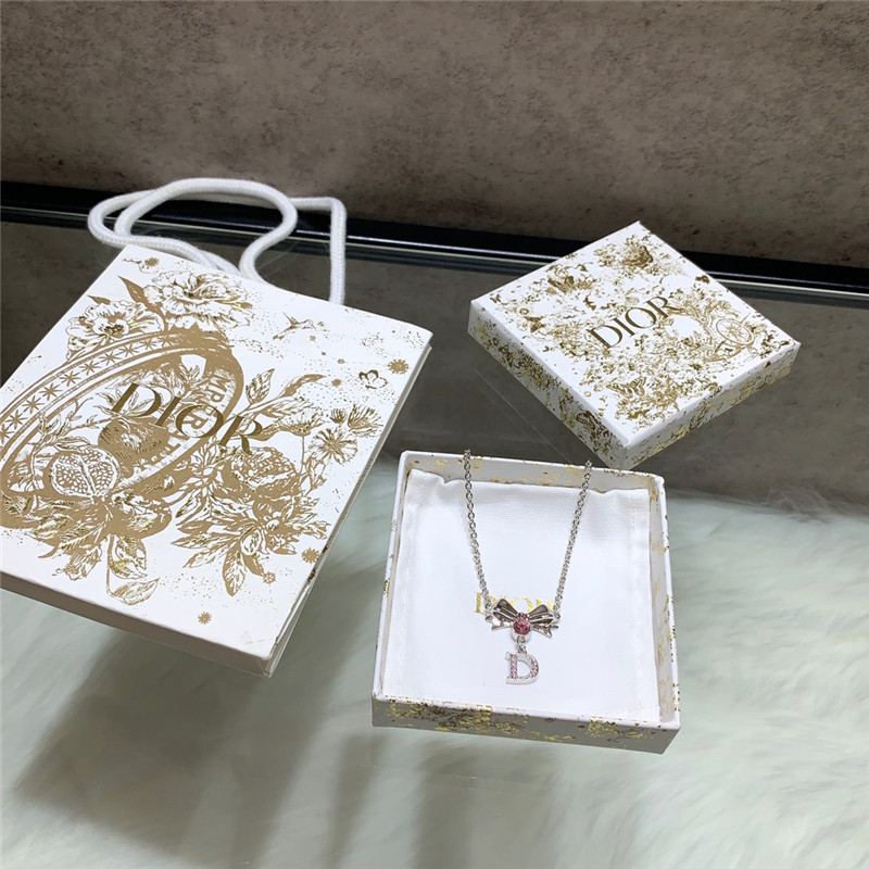 Dior Bow Pink Necklace