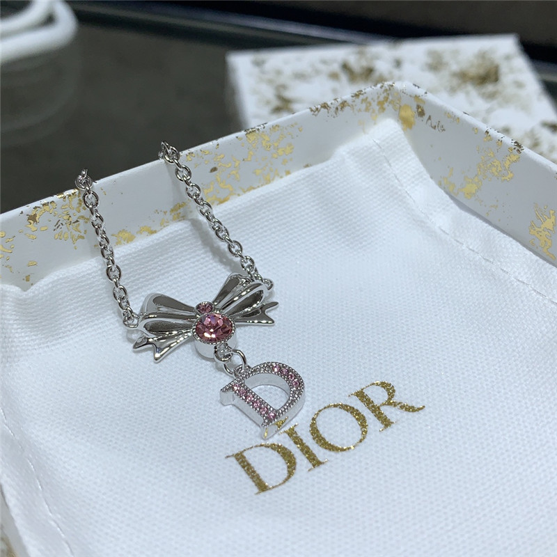 Dior Bow Pink Necklace