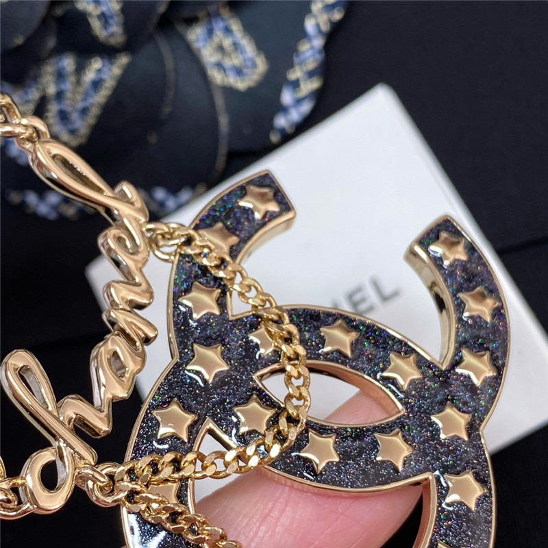 Ch**el starry sky Ch**el logo necklace