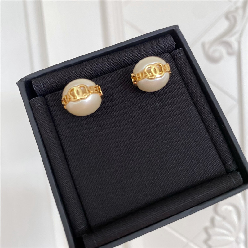 Chanel Pearl Chanel Logo Earrings