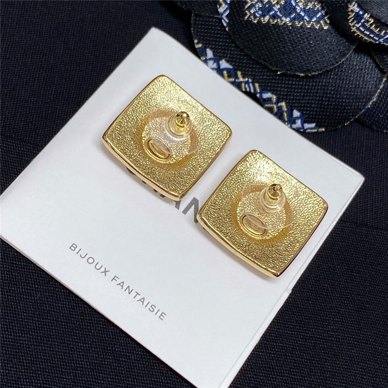 Chanel White Enamel Chanel Stud Earrings