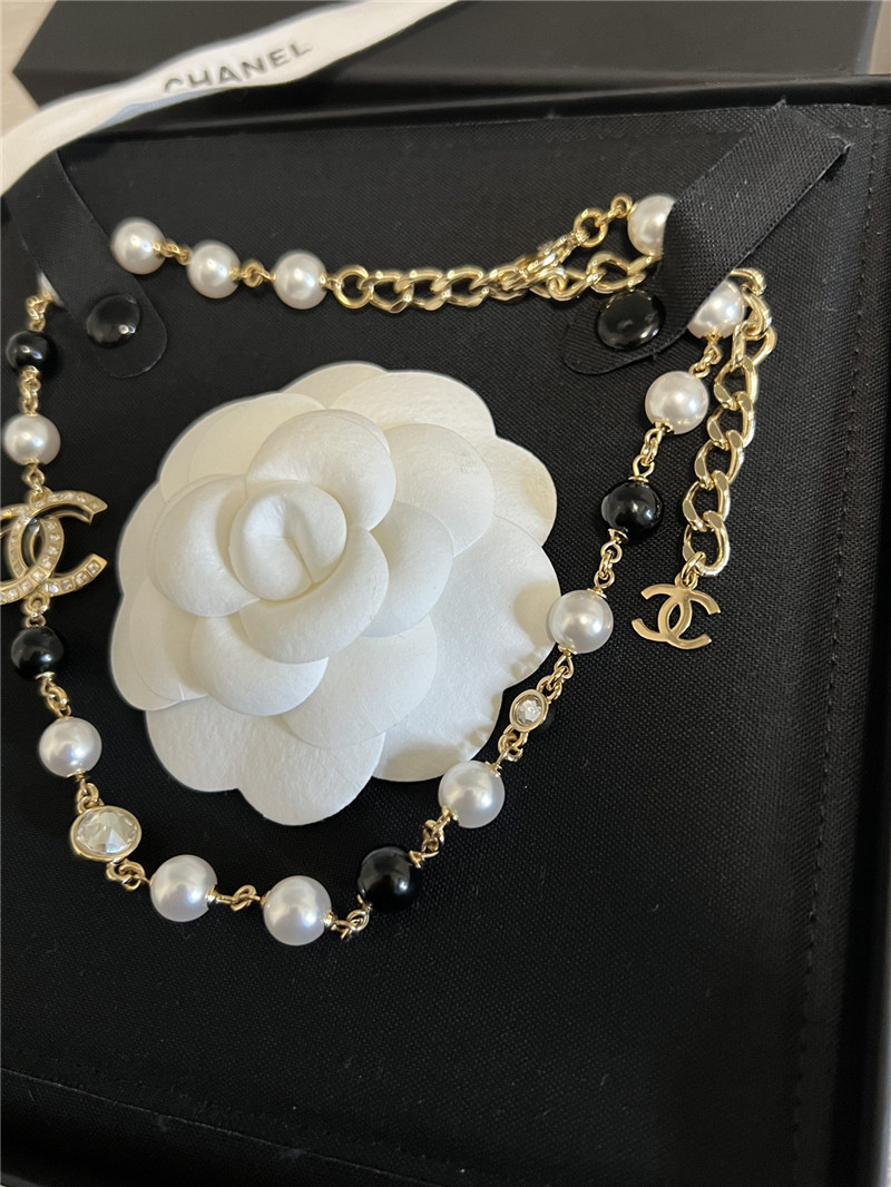 Chanel Chanel Black and White Pearl Necklace