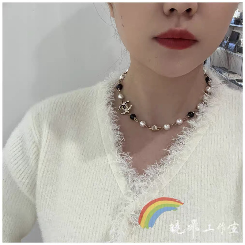 Chanel Chanel Black and White Pearl Necklace