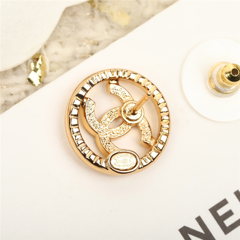 Ch**el round double c earrings