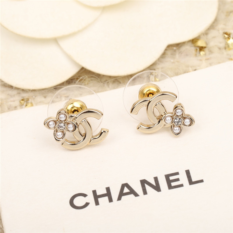Ch**el small flower double c earrings