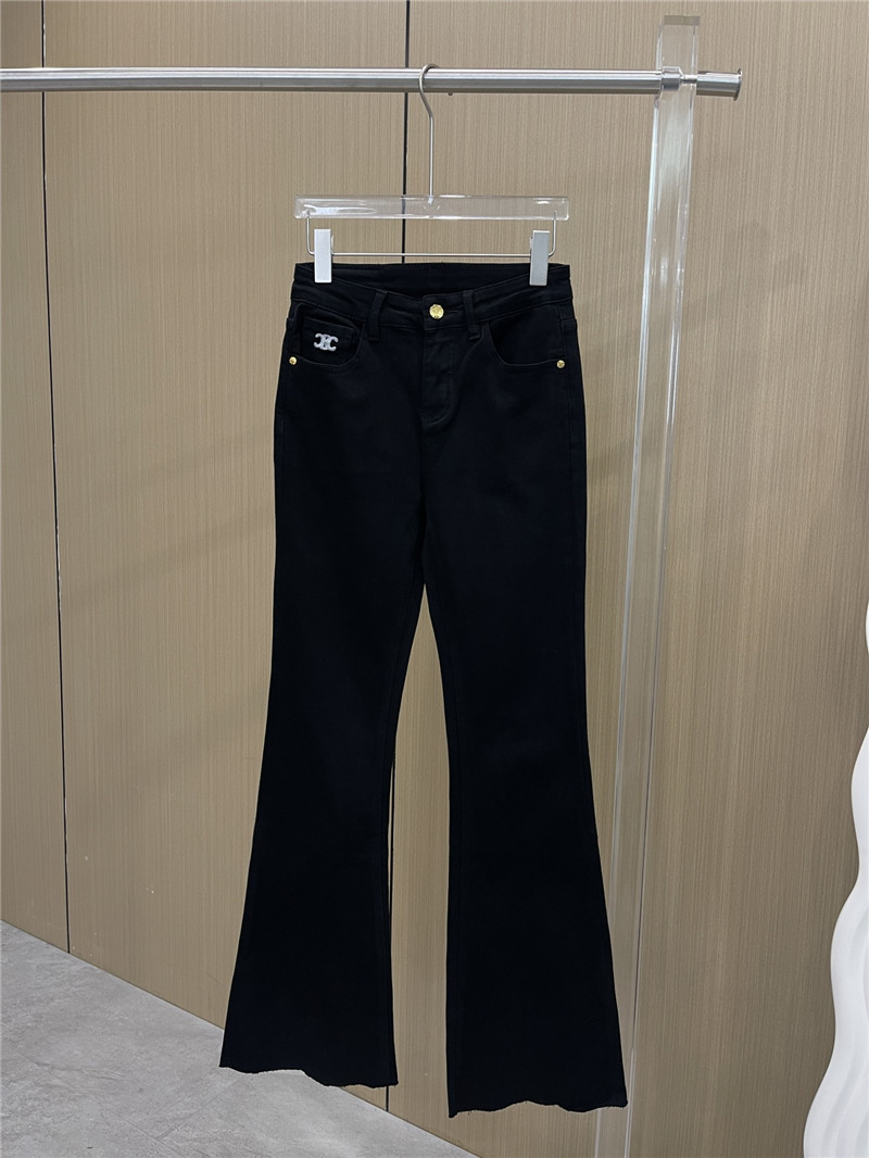 celine embroidered love jeans