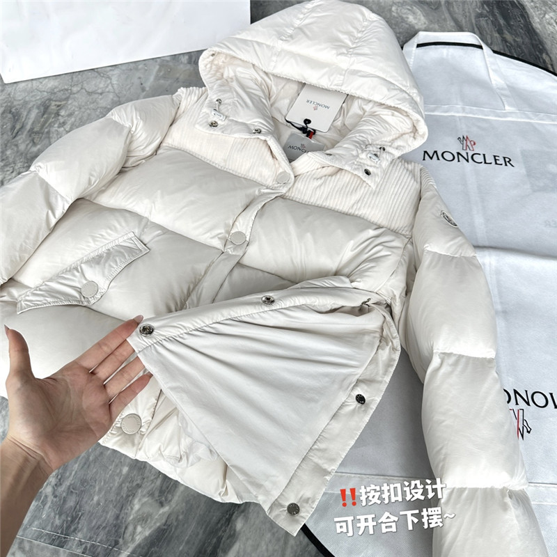 Moncler corduroy patchwork down jacket