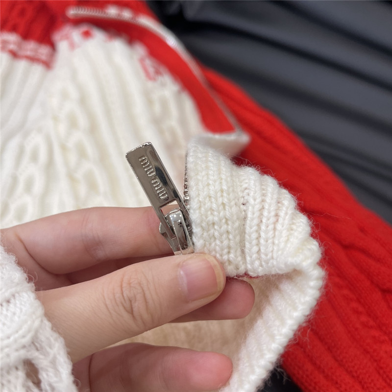 M1um1u pure wool hooded cardigan