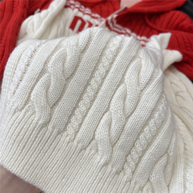 M1um1u pure wool hooded cardigan