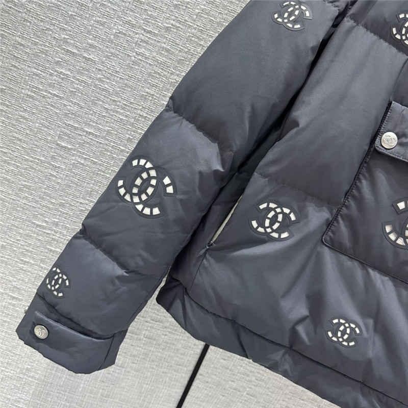 Ch**el double c hollow laminated short down jacket