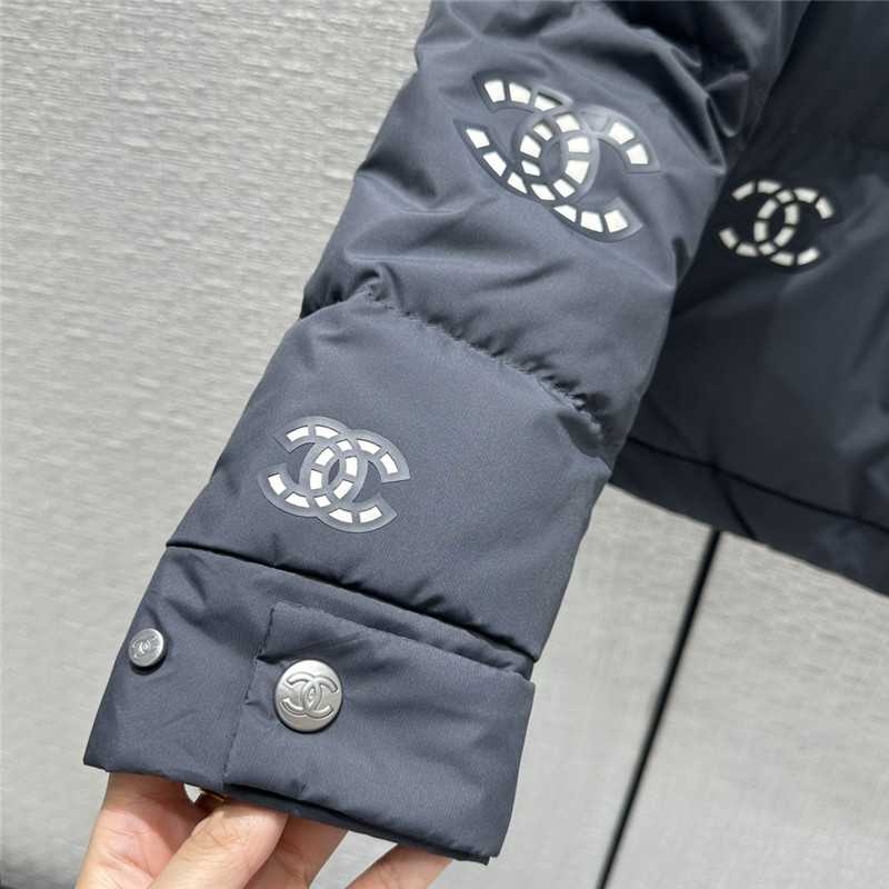 Ch**el double c hollow laminated short down jacket