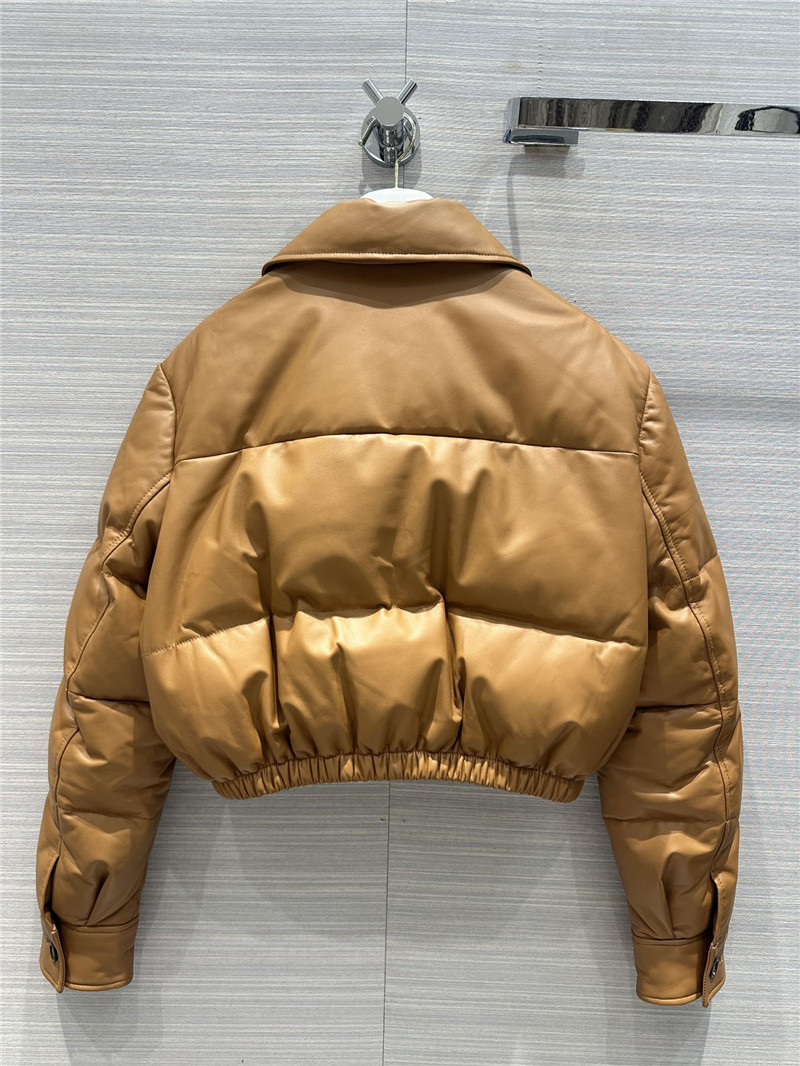 Pra*a lambskin quilted genuine leather down jacket