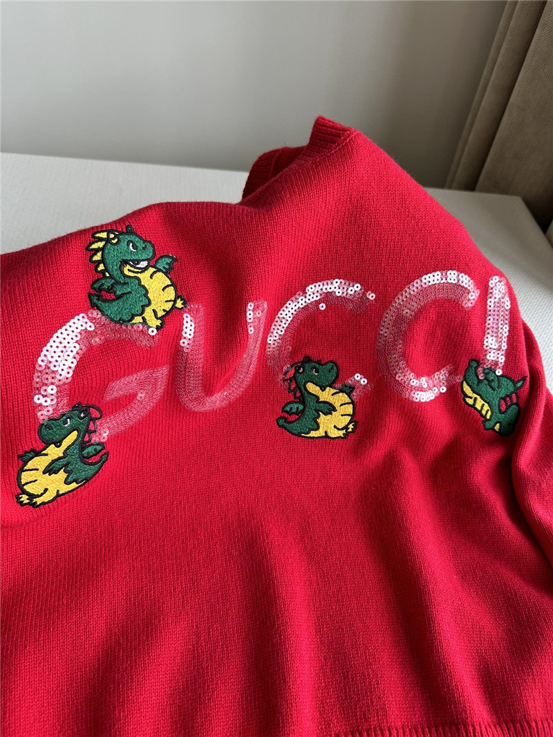 Gvc*1 dragon appliqu¨¦ logo sweater red