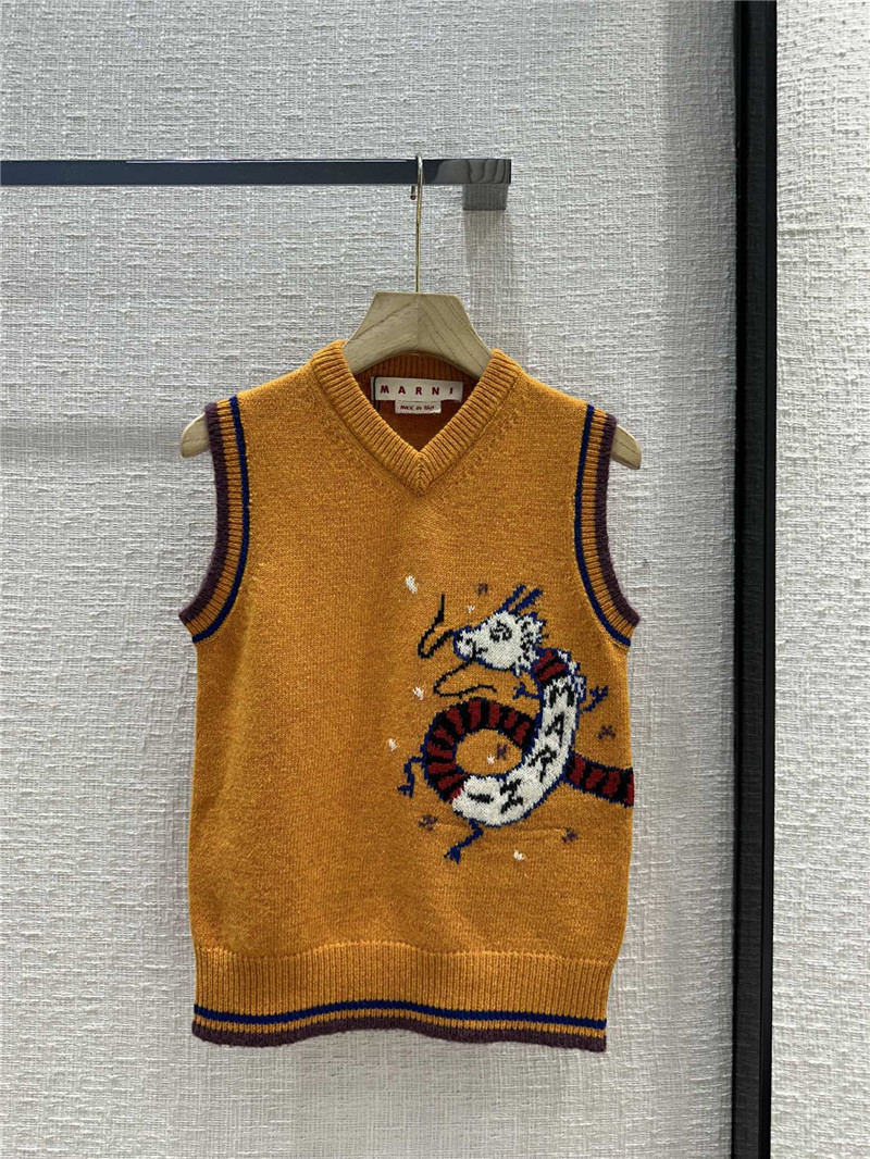 Marni Wool Jacquard Knitted Vest