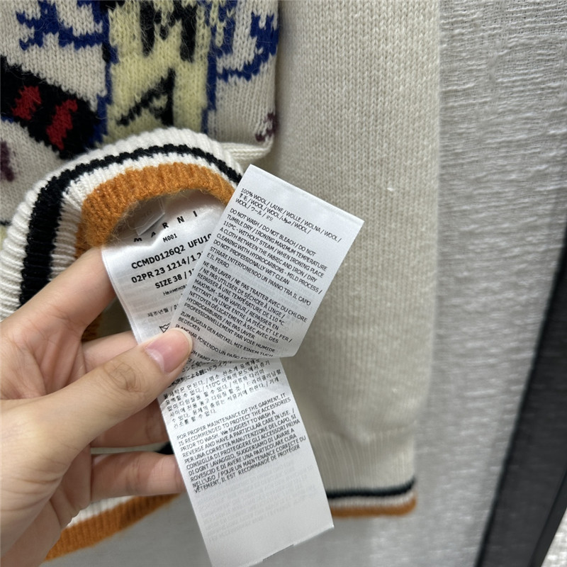 Marni Wool Jacquard Knitted Cardigan