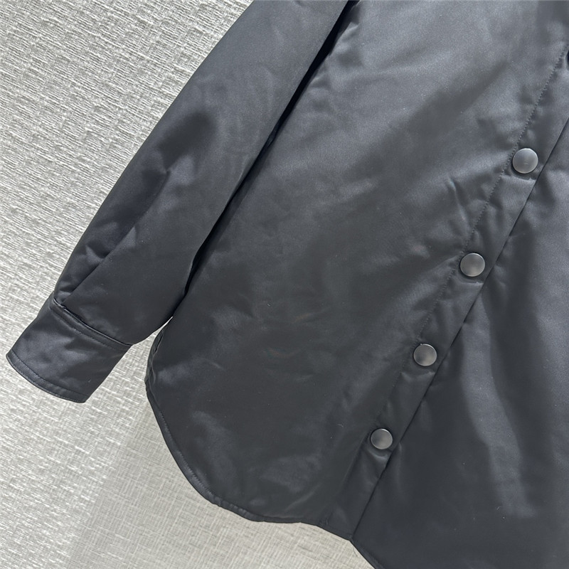 Pra*a triangle logo large shirt cotton jacket