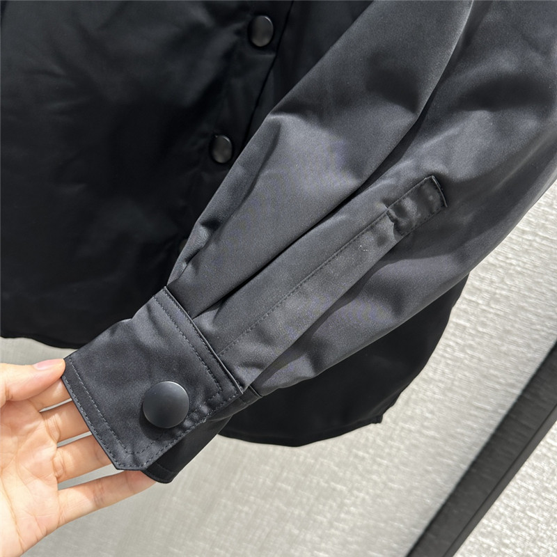 Pra*a triangle logo large shirt cotton jacket