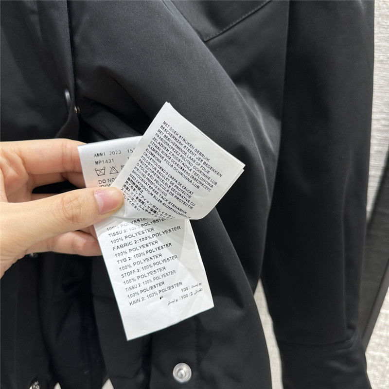 Pra*a triangle logo large shirt cotton jacket