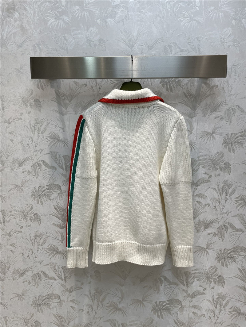 Gvc*1 lapel web knitted zip sweater