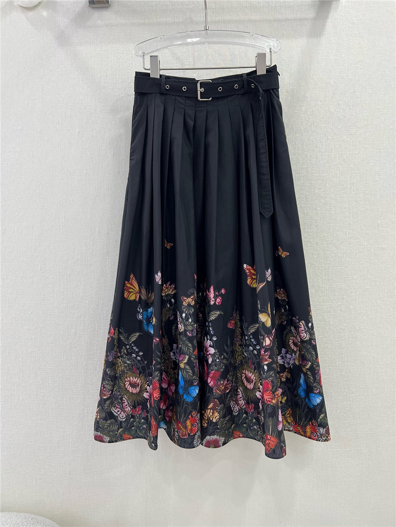 dior belted long skirt