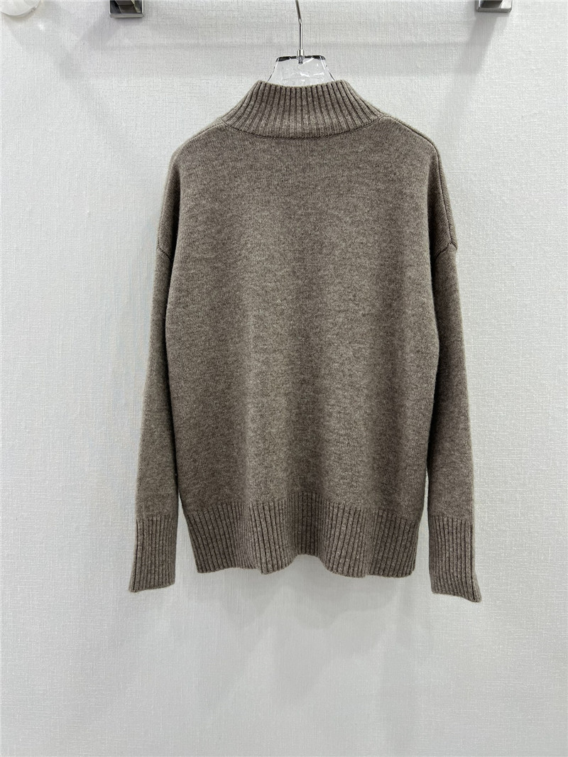 L0r0 P1ana stand collar cashmere sweater beige