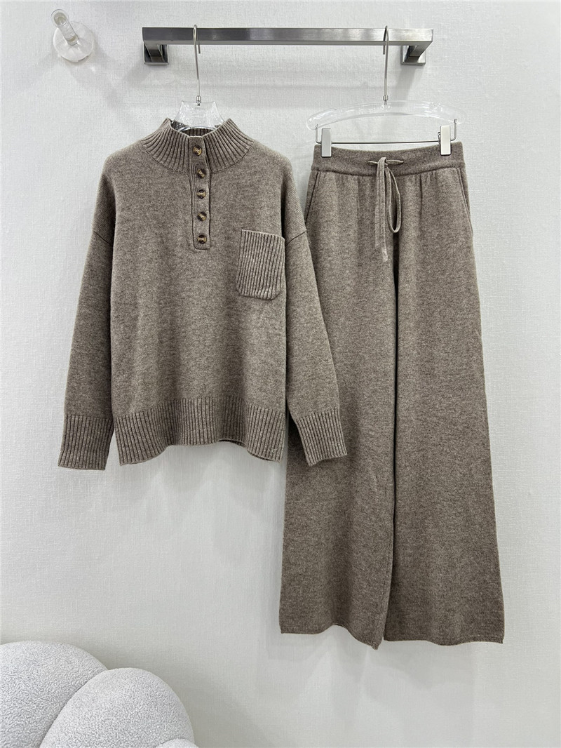 L0r0 P1ana stand collar cashmere sweater beige