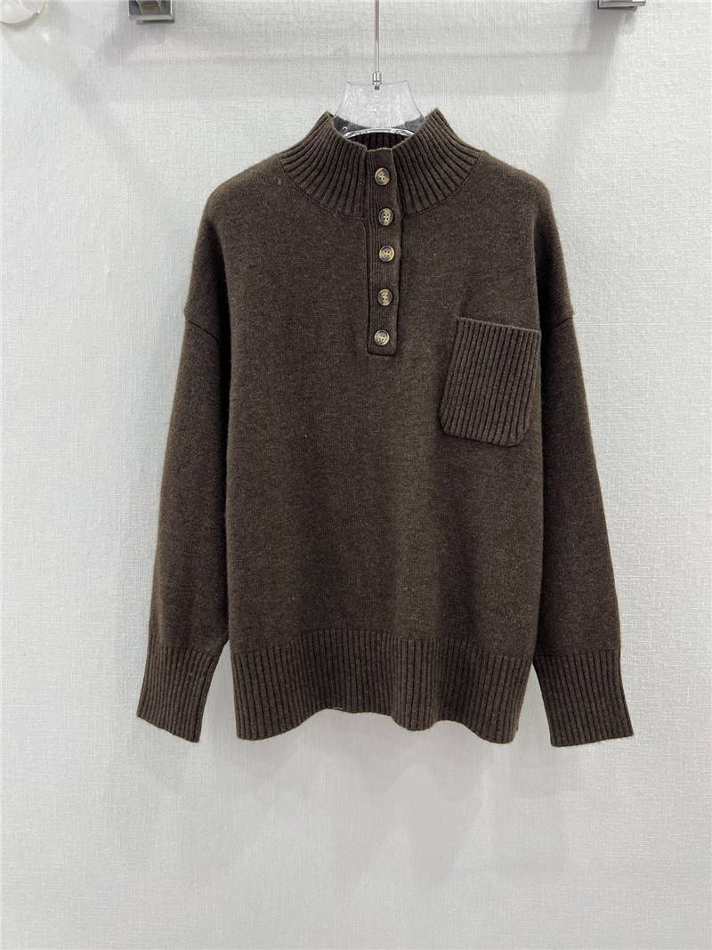 Loro Piana Brown Cashmere Pullover Sweater