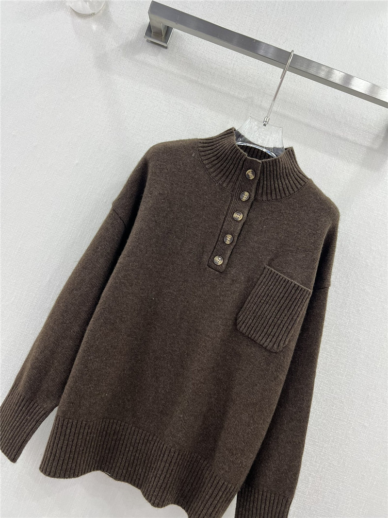 L0r0 P1ana brown cashmere pullover sweater