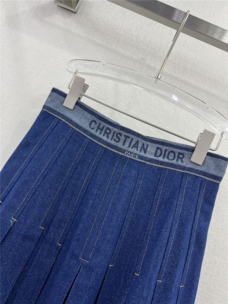 D10r new denim pleated midi skirt