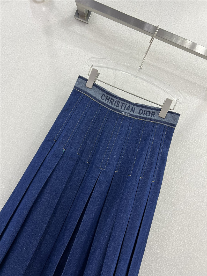 D10r new denim pleated midi skirt