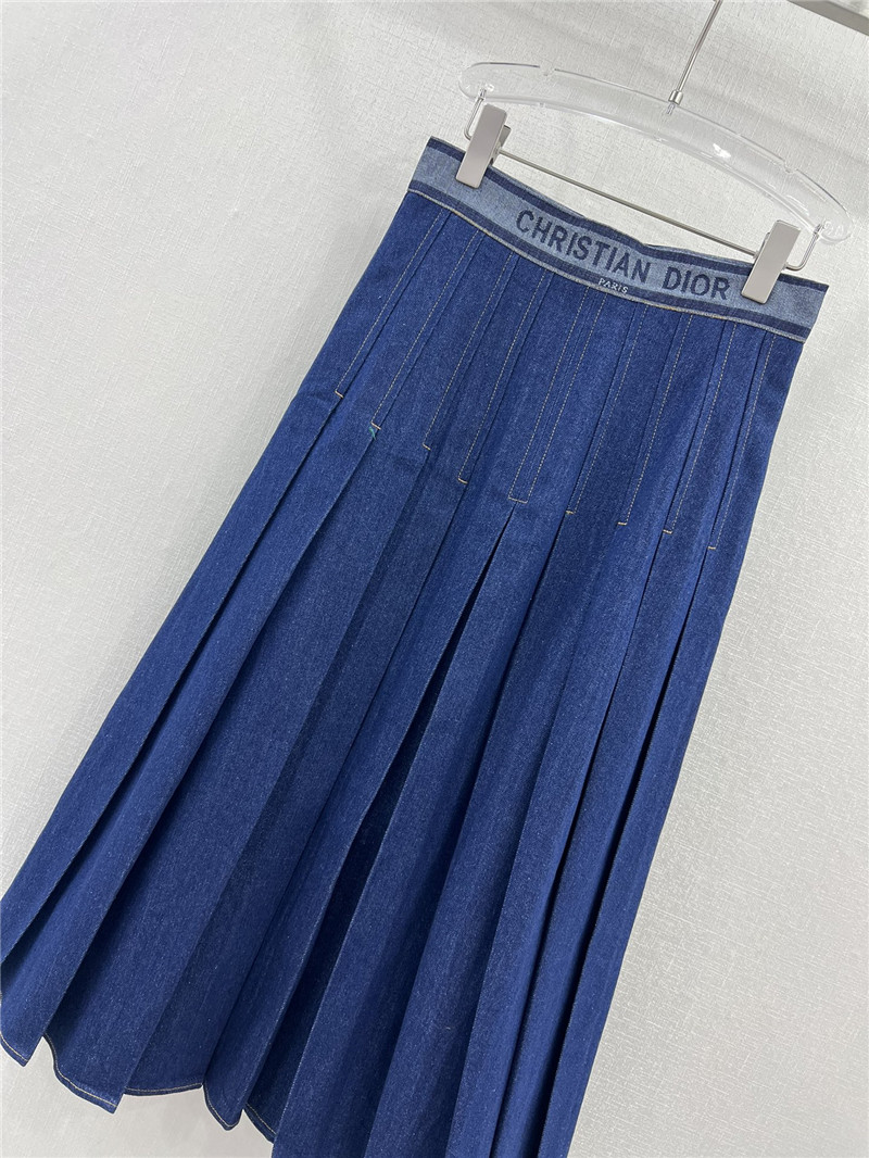D10r new denim pleated midi skirt