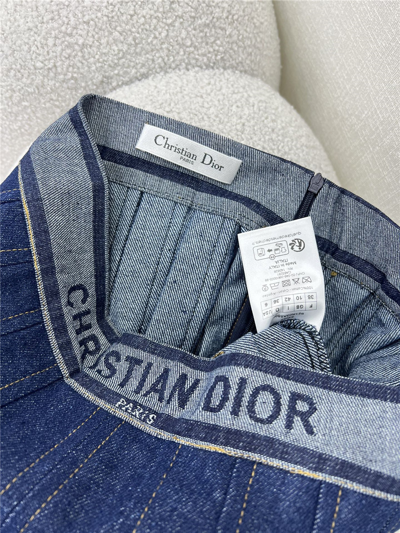 D10r new denim pleated midi skirt