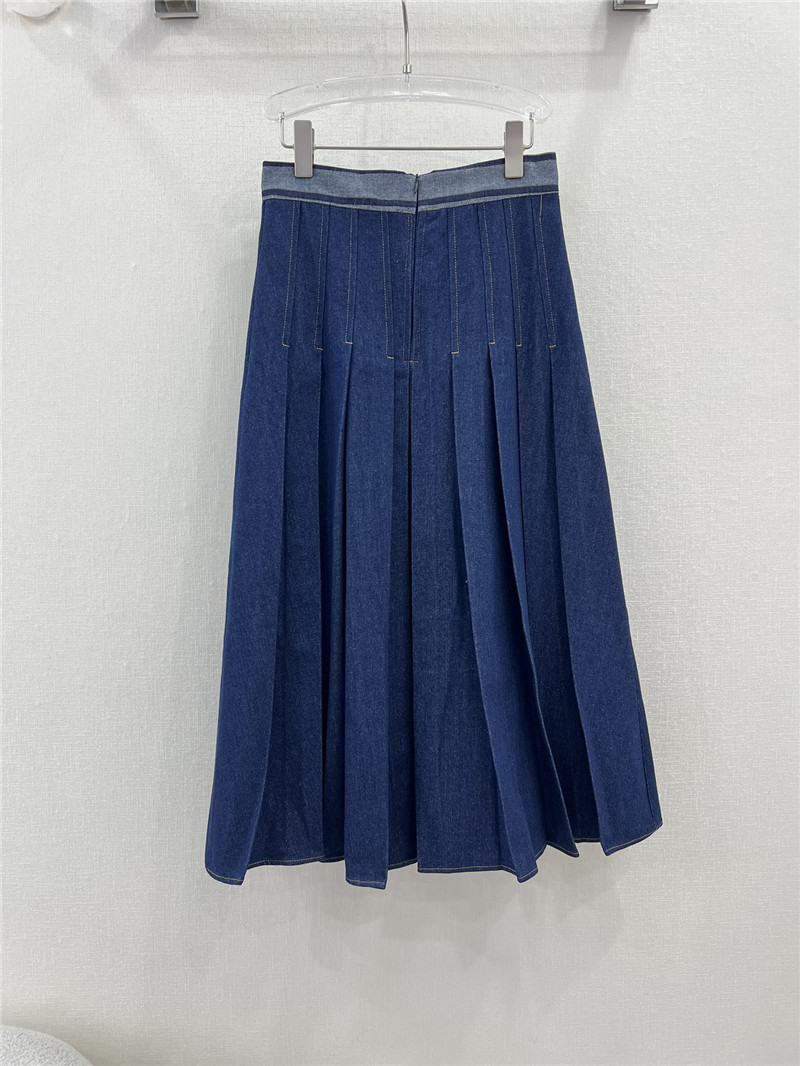 D10r new denim pleated midi skirt