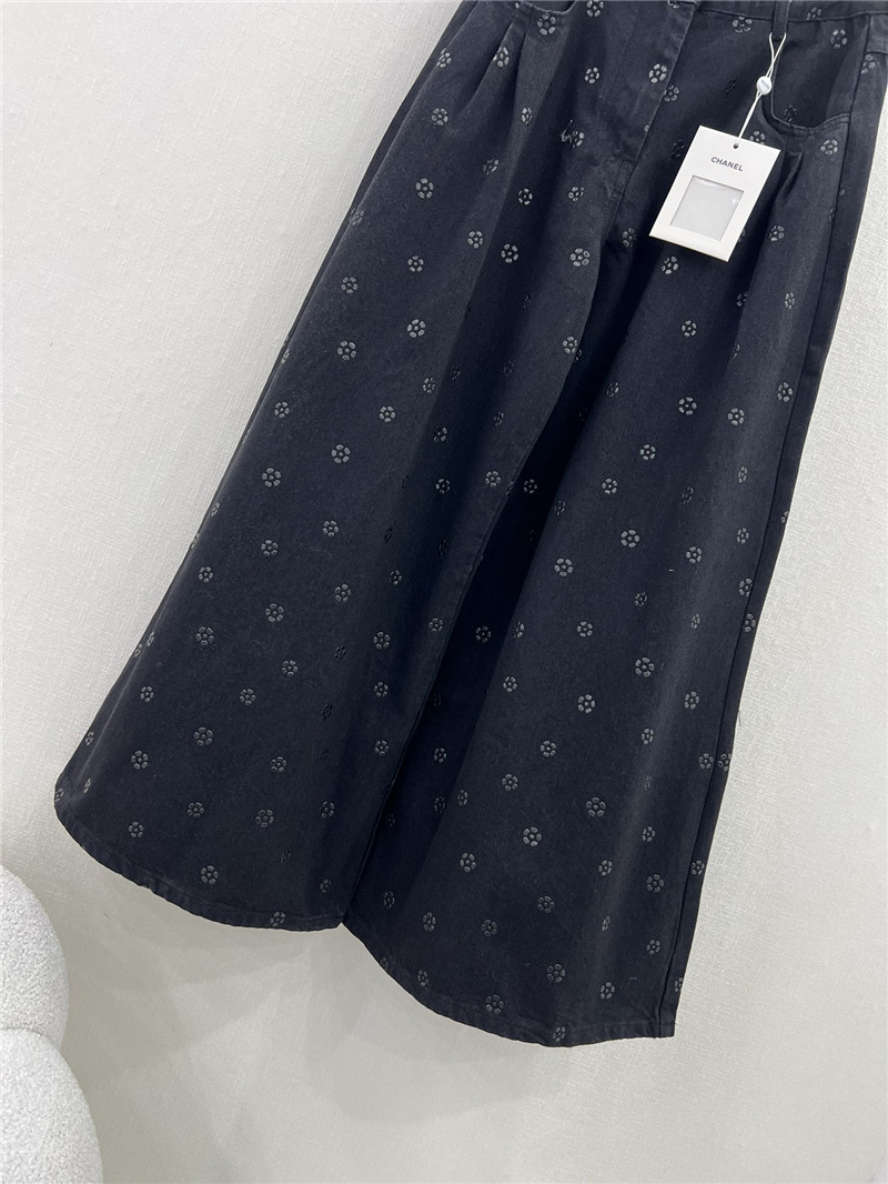 Ch**el new laminated camellia wide leg pants