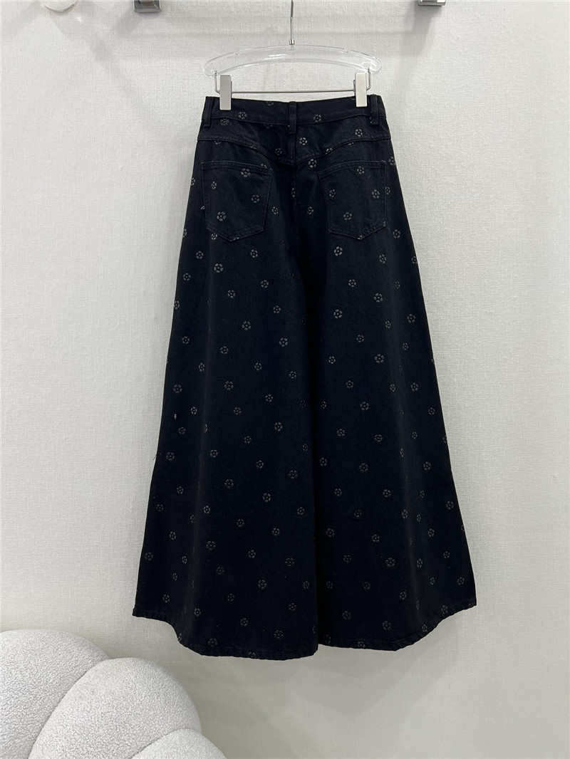 Ch**el new laminated camellia wide leg pants