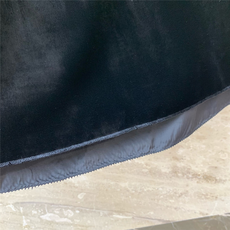 M1um1u black sexy square neck velvet suspender dress