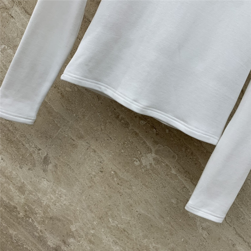 Ch**el off-shoulder long-sleeved bottoming t-shirt