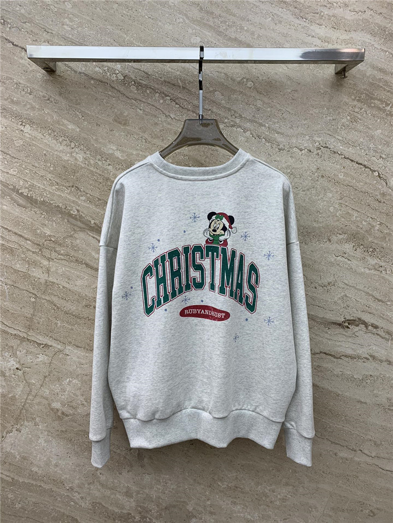 Ch**el christmas fleece sweatshirt in light grey