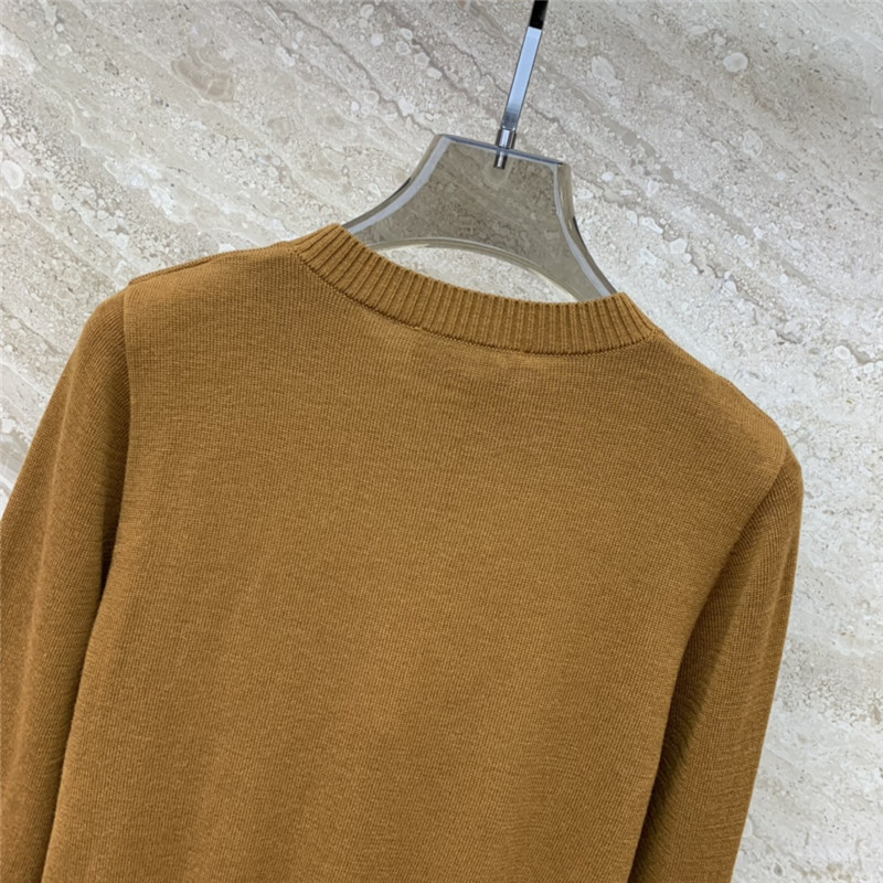 Miu Miu Brown Logo Knitted Cardigan