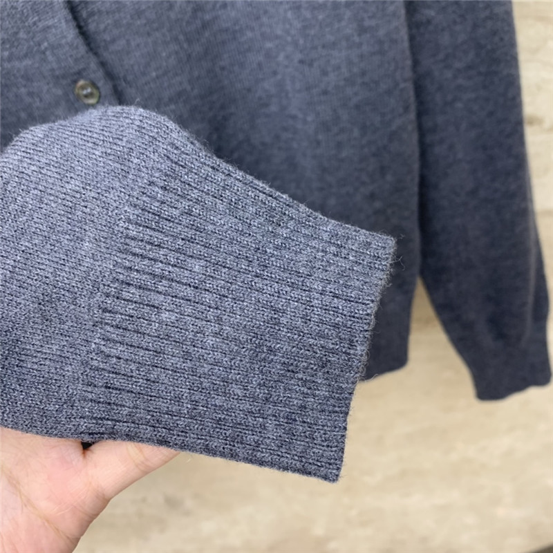 Miu Miu Navy Logo Knitted Cardigan