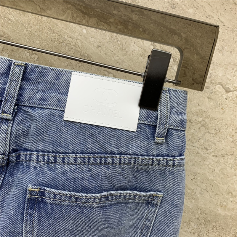 Ch**el towel embroidered logo jeans