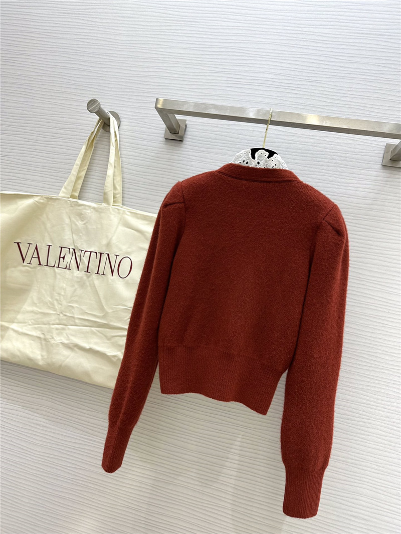 Va1e*ntin0 red lace wool cardigan
