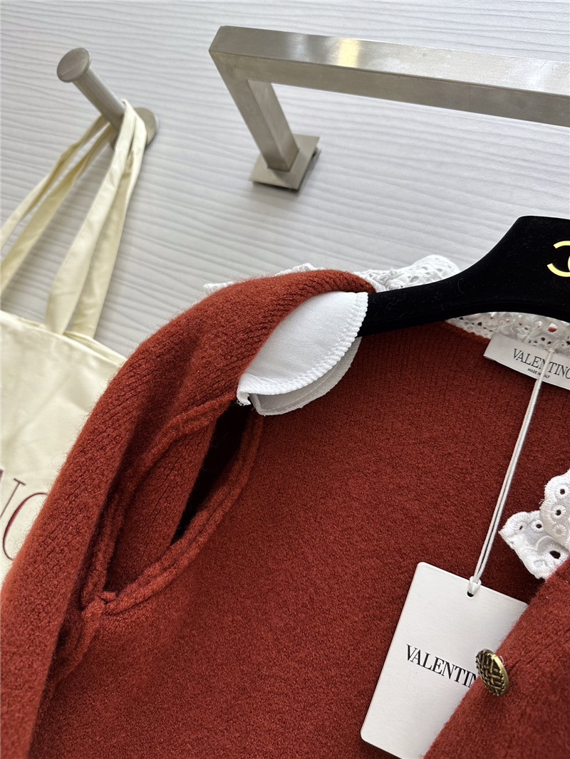 Va1e*ntin0 red lace wool cardigan