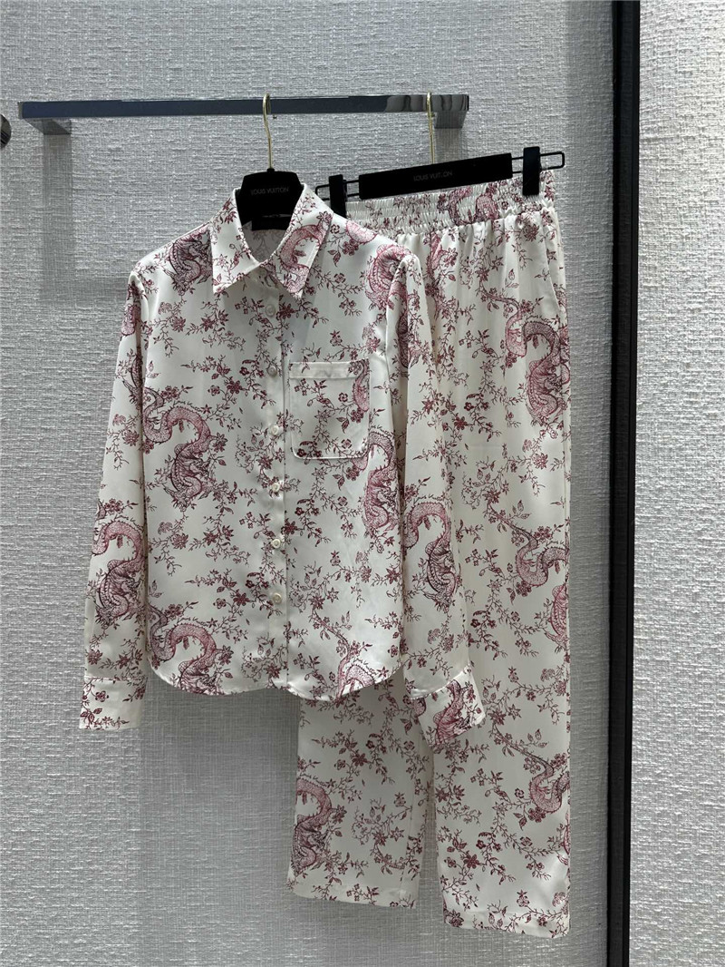 louis vuitton LV floral print pajama style suit
