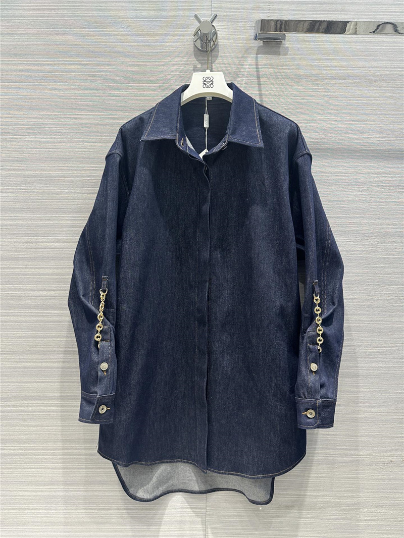 loewe washed native blue denim shirt jacket