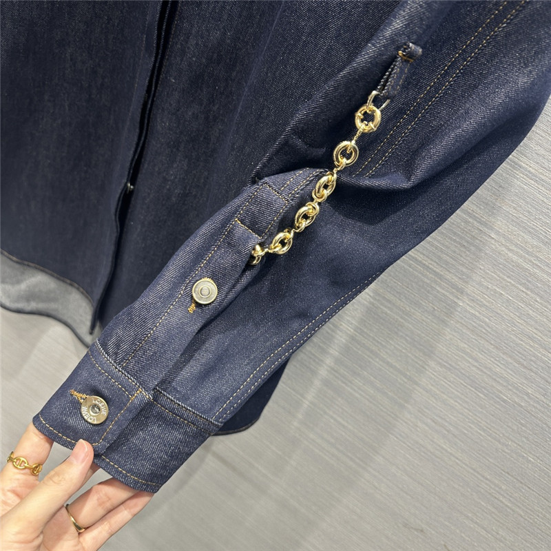 loewe washed native blue denim shirt jacket