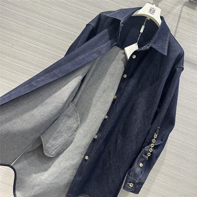 loewe washed native blue denim shirt jacket