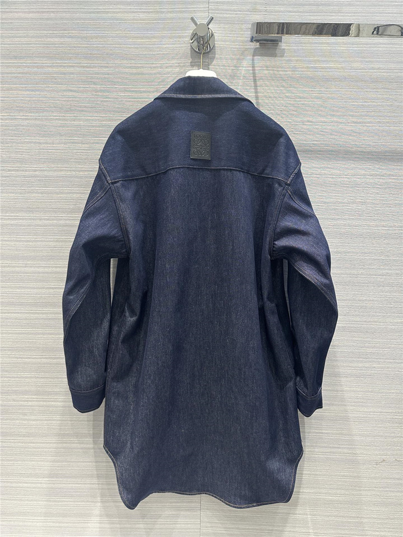 loewe washed native blue denim shirt jacket