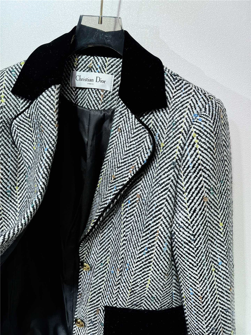 D10r cd belted tweed velvet patchwork blazer